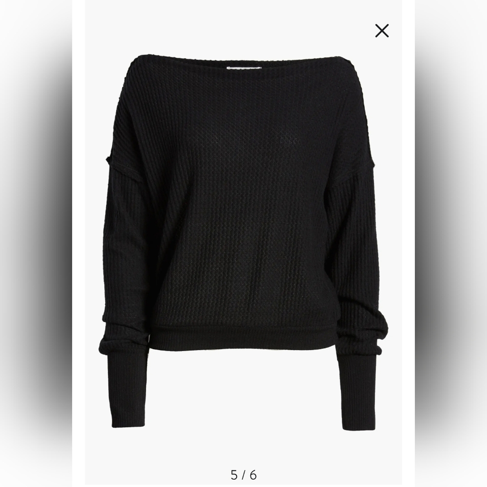 TREASURE & BOND Off the Shoulder Thermal Knit Top